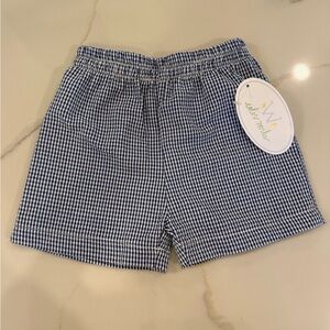 Boys Blue and White Gingham Shorts